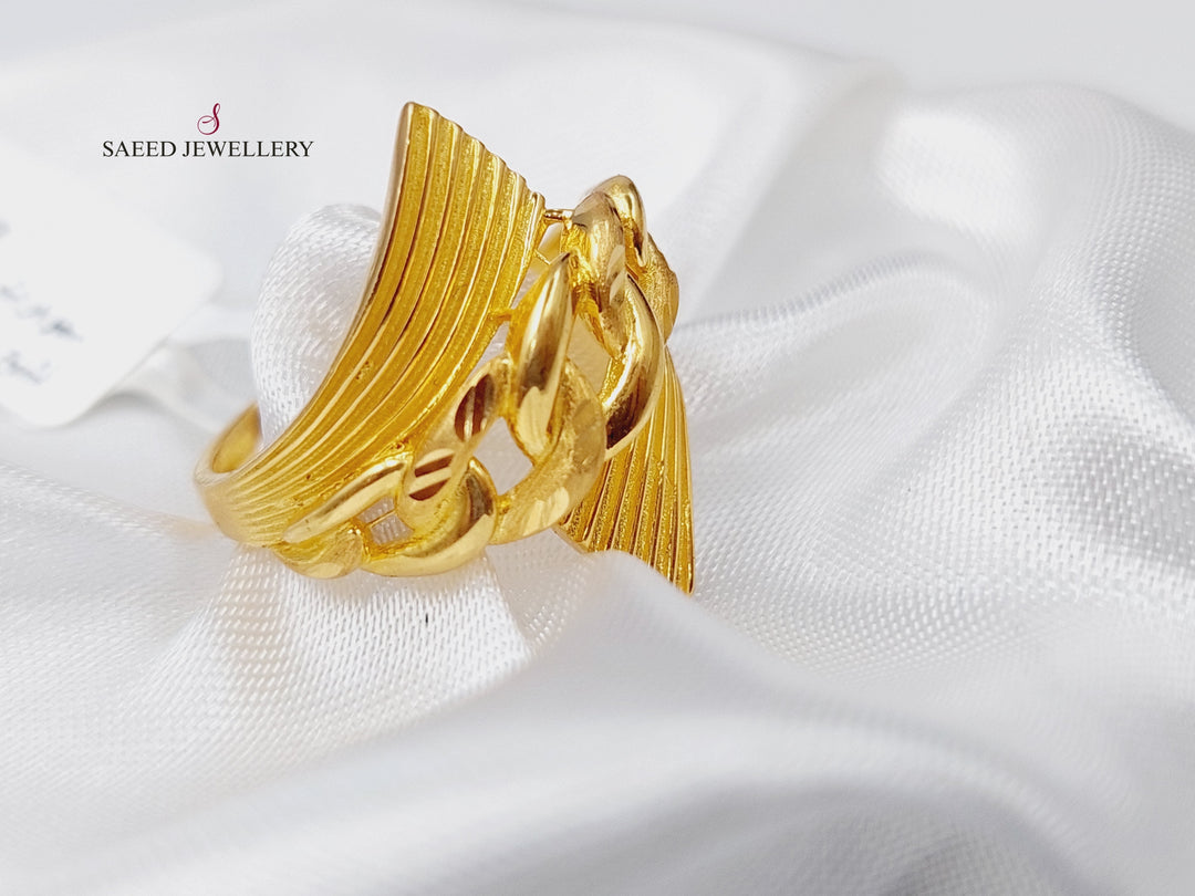 21K Fancy Ring Made of 21K Yellow Gold by Saeed Jewelry-خاتم-اكسترا-78