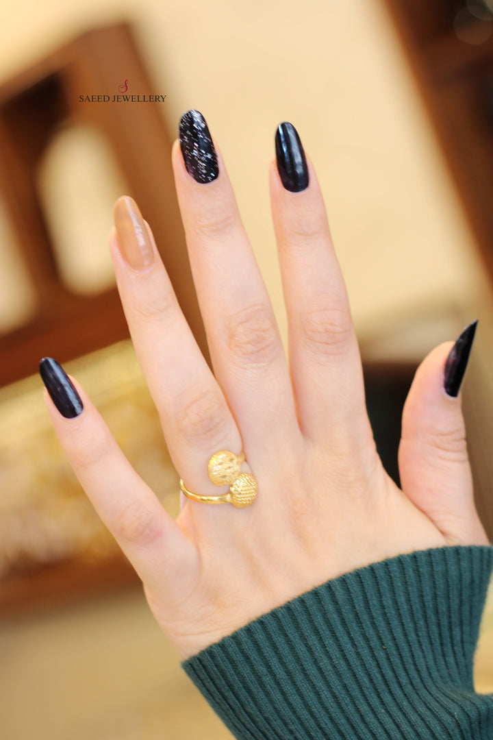 21K Fancy Ring Made of 21K Yellow Gold by Saeed Jewelry-خاتم-اكسترا-79