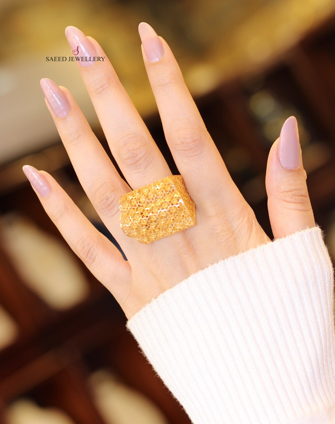 21K Gold Fancy Ring by Saeed Jewelry - Image 2