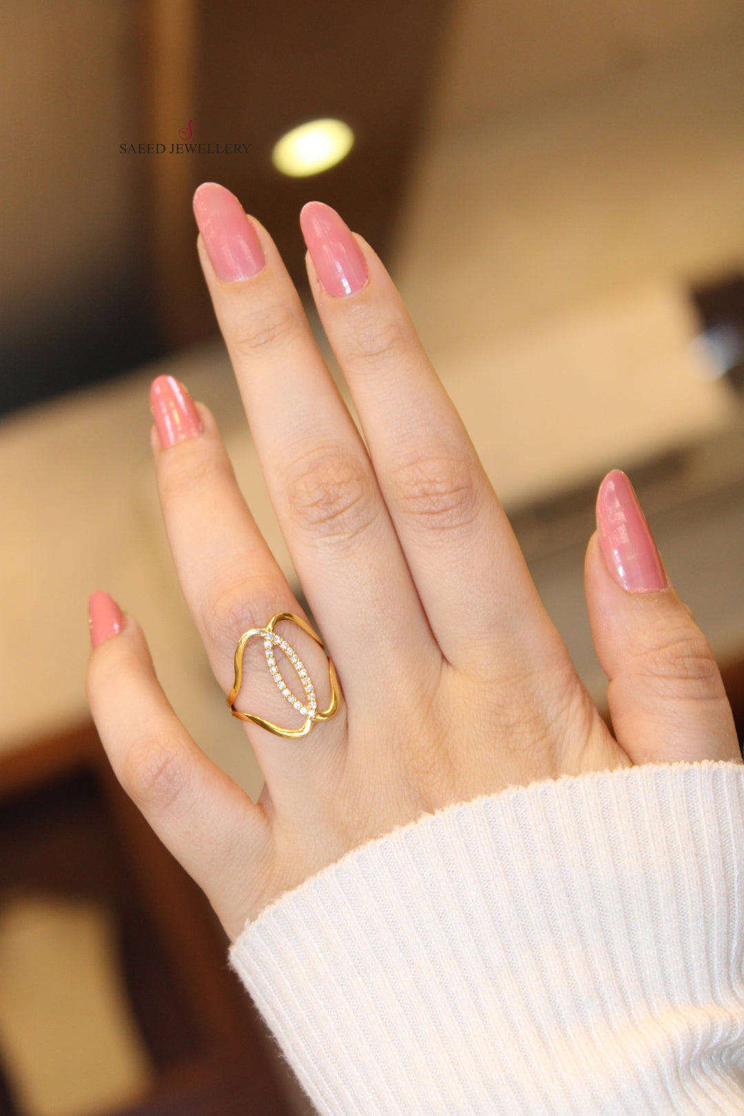21K Fancy Ring Made of 21K Yellow Gold by Saeed Jewelry-خاتم-مستورد-6