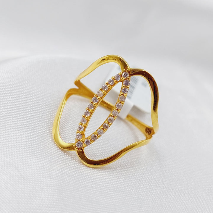 21K Fancy Ring Made of 21K Yellow Gold by Saeed Jewelry-خاتم-مستورد-6