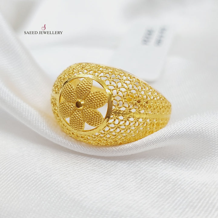 21K Fancy Rose Ring Made of 21K Yellow Gold by Saeed Jewelry-26224