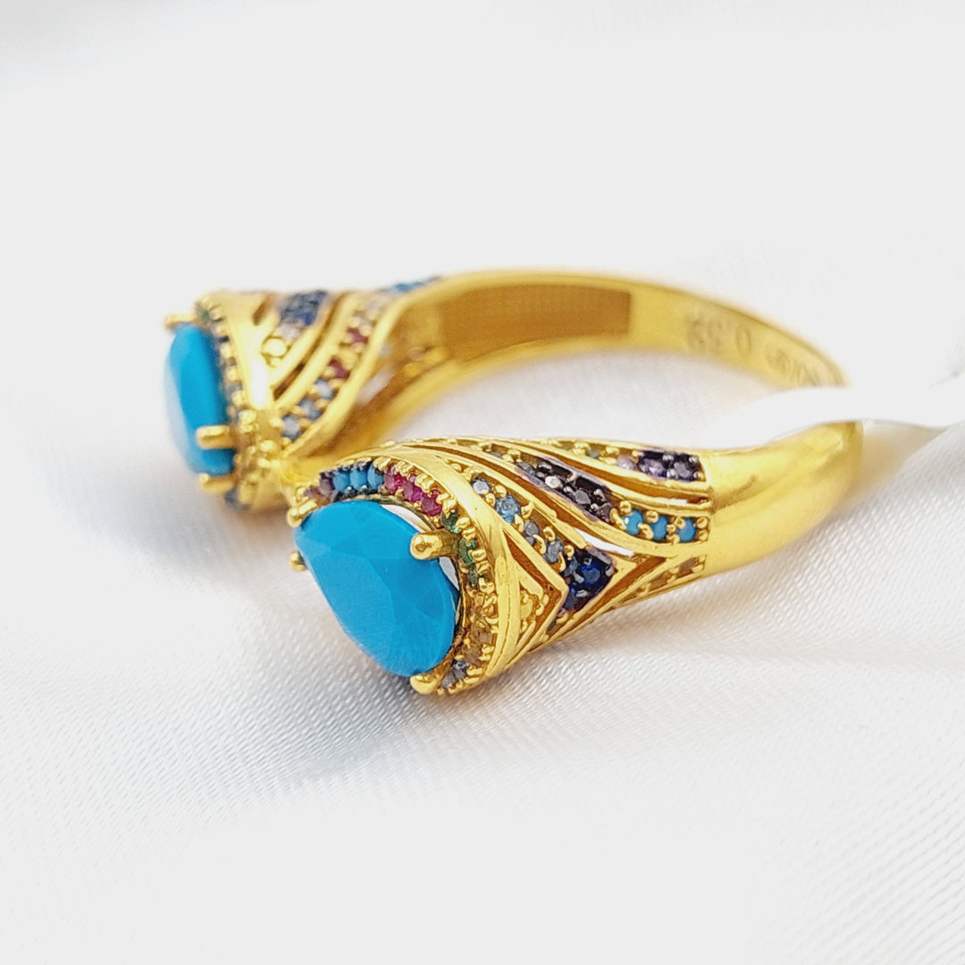 21K Fancy Stone Ring Made of 21K Yellow Gold by Saeed Jewelry-15922