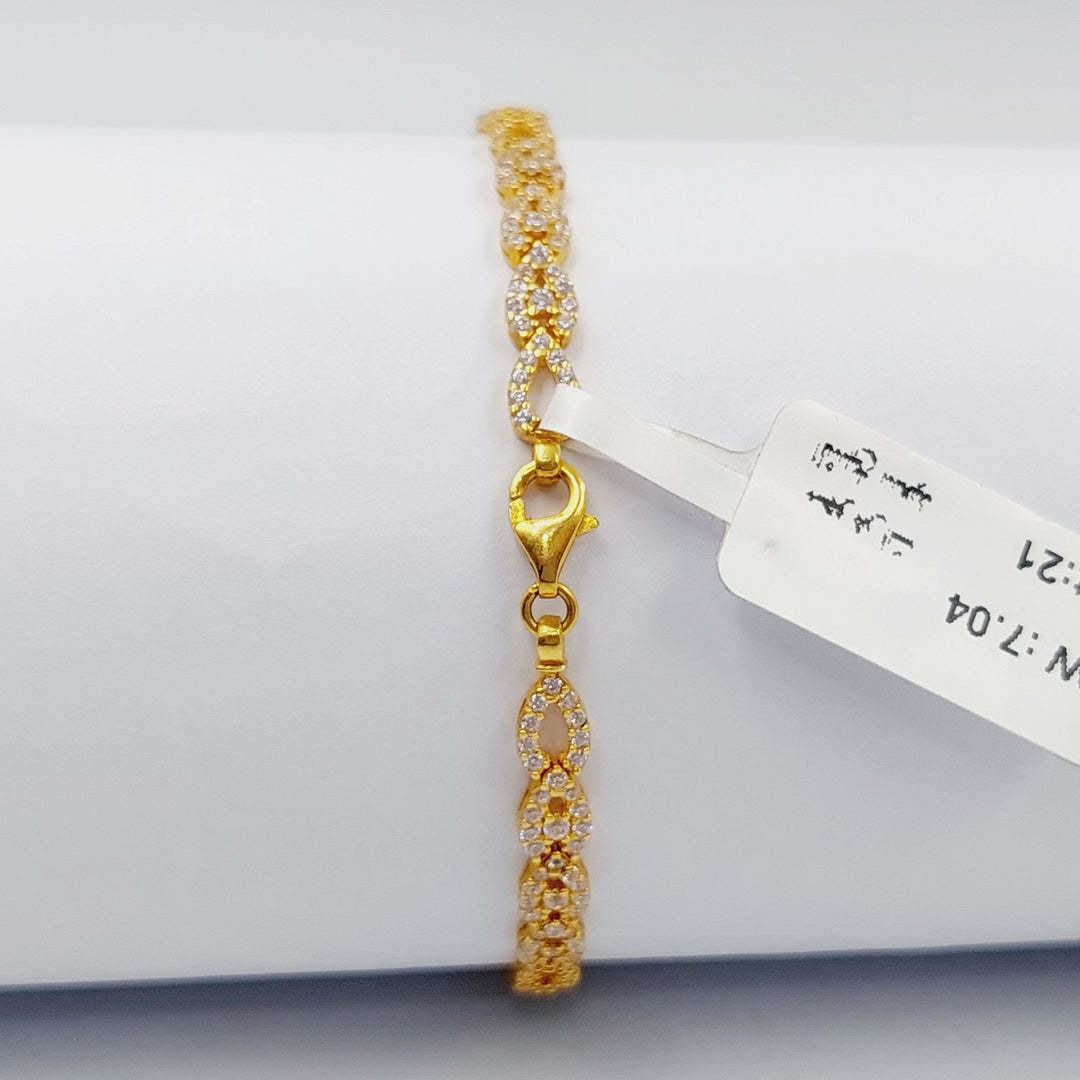 21K Fancy Zirconia Bracelet Made of 21K Yellow Gold by Saeed Jewelry-25790