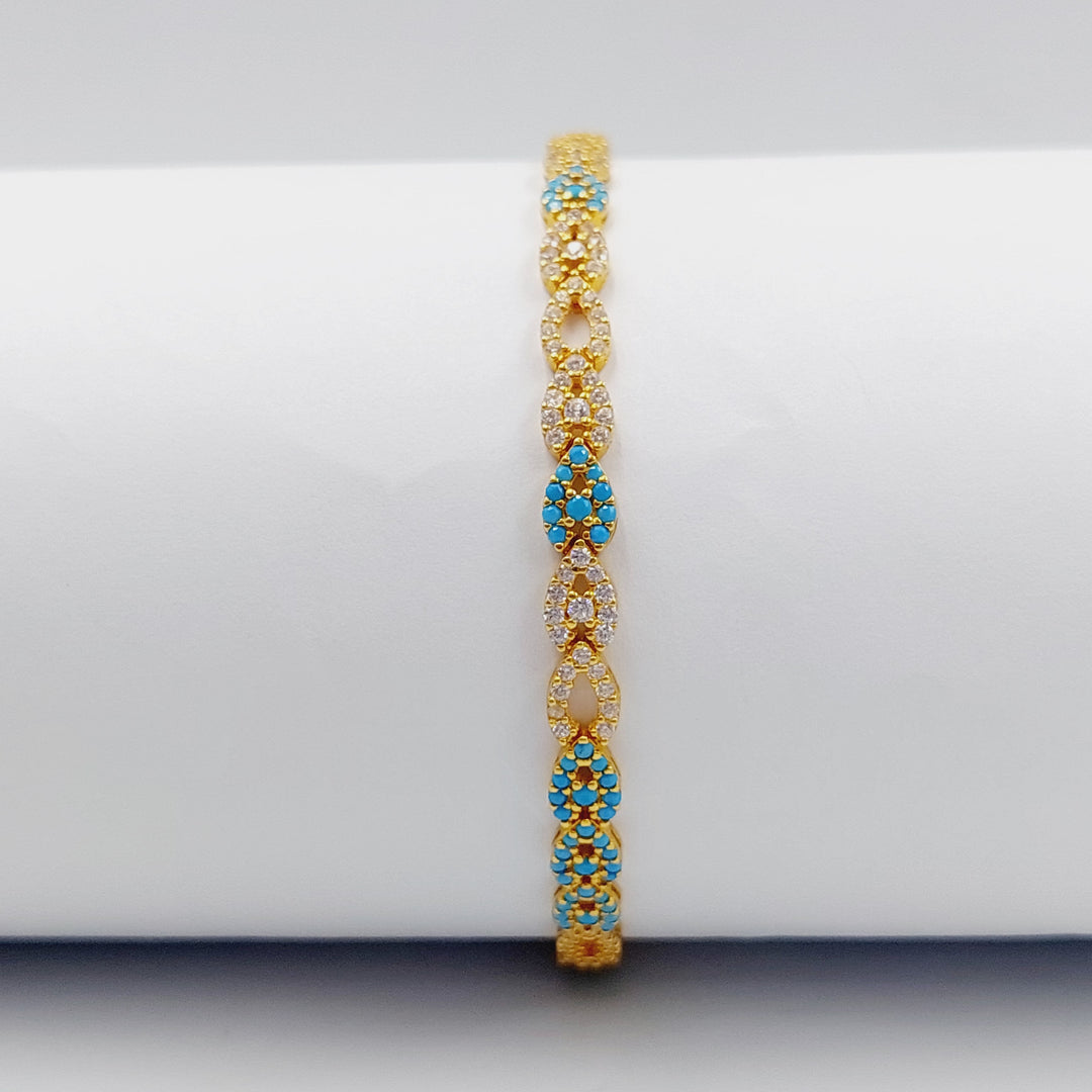 21K Fancy Zirconia Bracelet Made of 21K Yellow Gold by Saeed Jewelry-25790