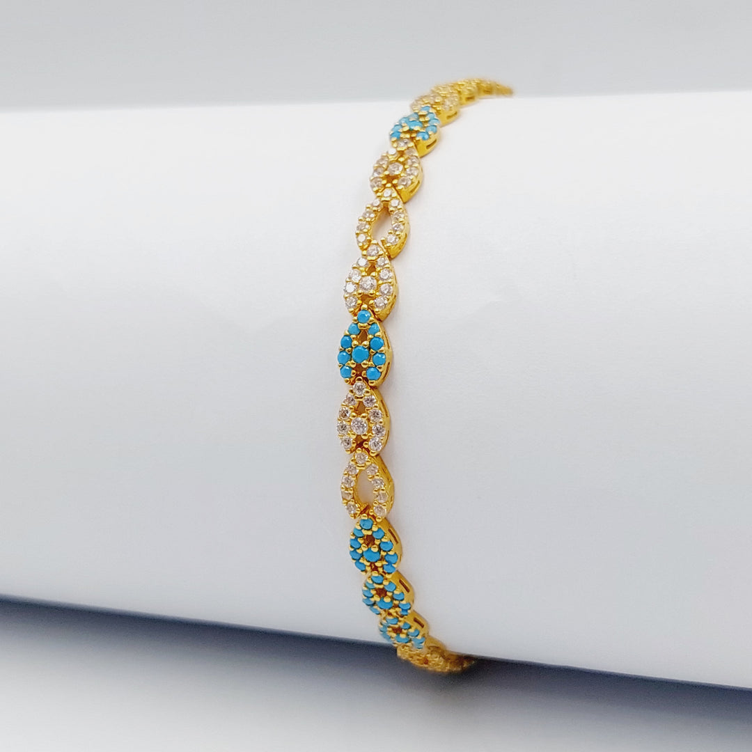 21K Fancy Zirconia Bracelet Made of 21K Yellow Gold by Saeed Jewelry-25790