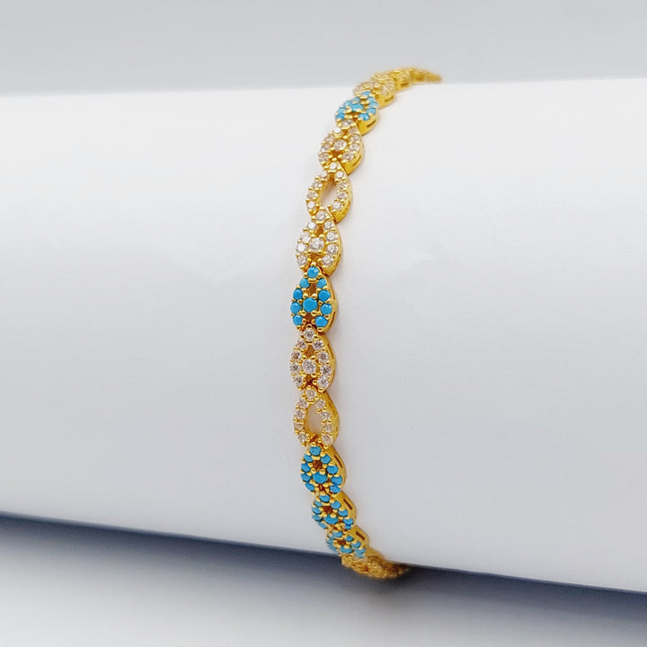 21K Fancy Zirconia Bracelet Made of 21K Yellow Gold by Saeed Jewelry-25790