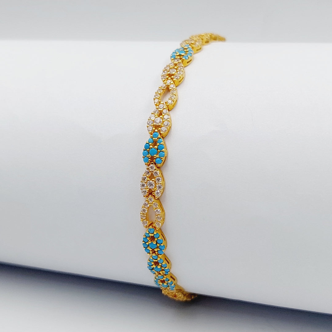 21K Fancy Zirconia Bracelet Made of 21K Yellow Gold by Saeed Jewelry-25790