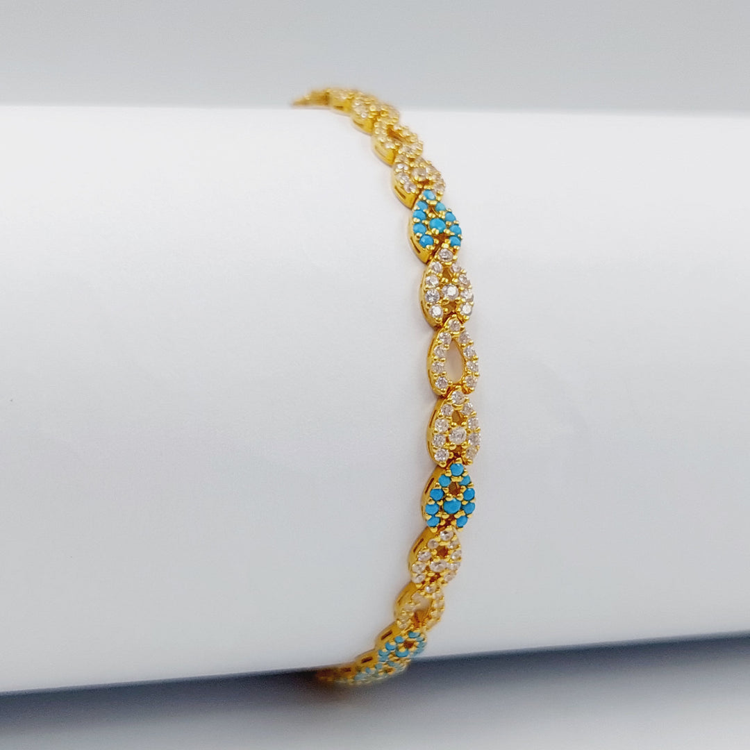 21K Fancy Zirconia Bracelet Made of 21K Yellow Gold by Saeed Jewelry-25790