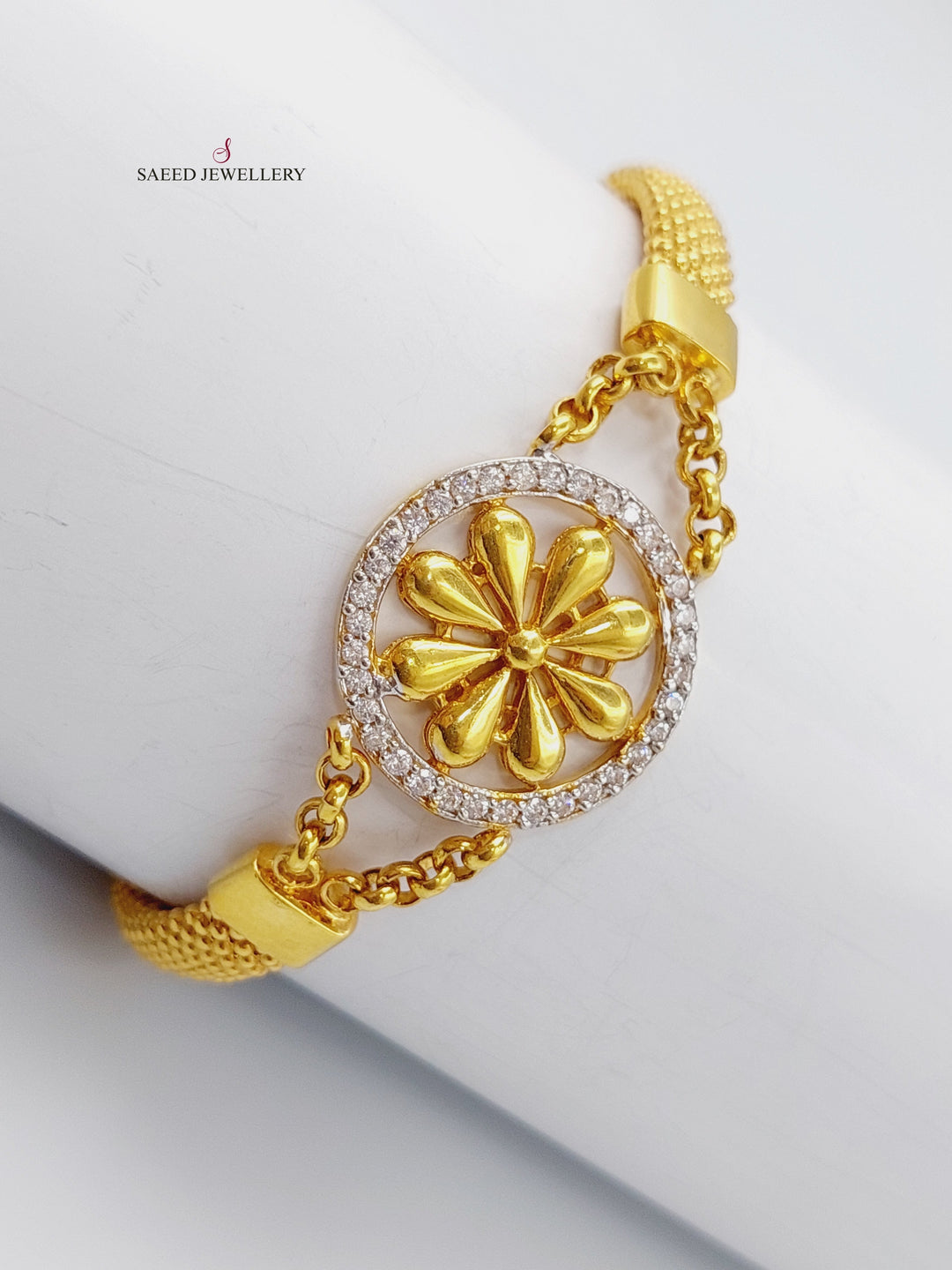 21K Gold Fancy Zirconia Bracelet by Saeed Jewelry - Image 1