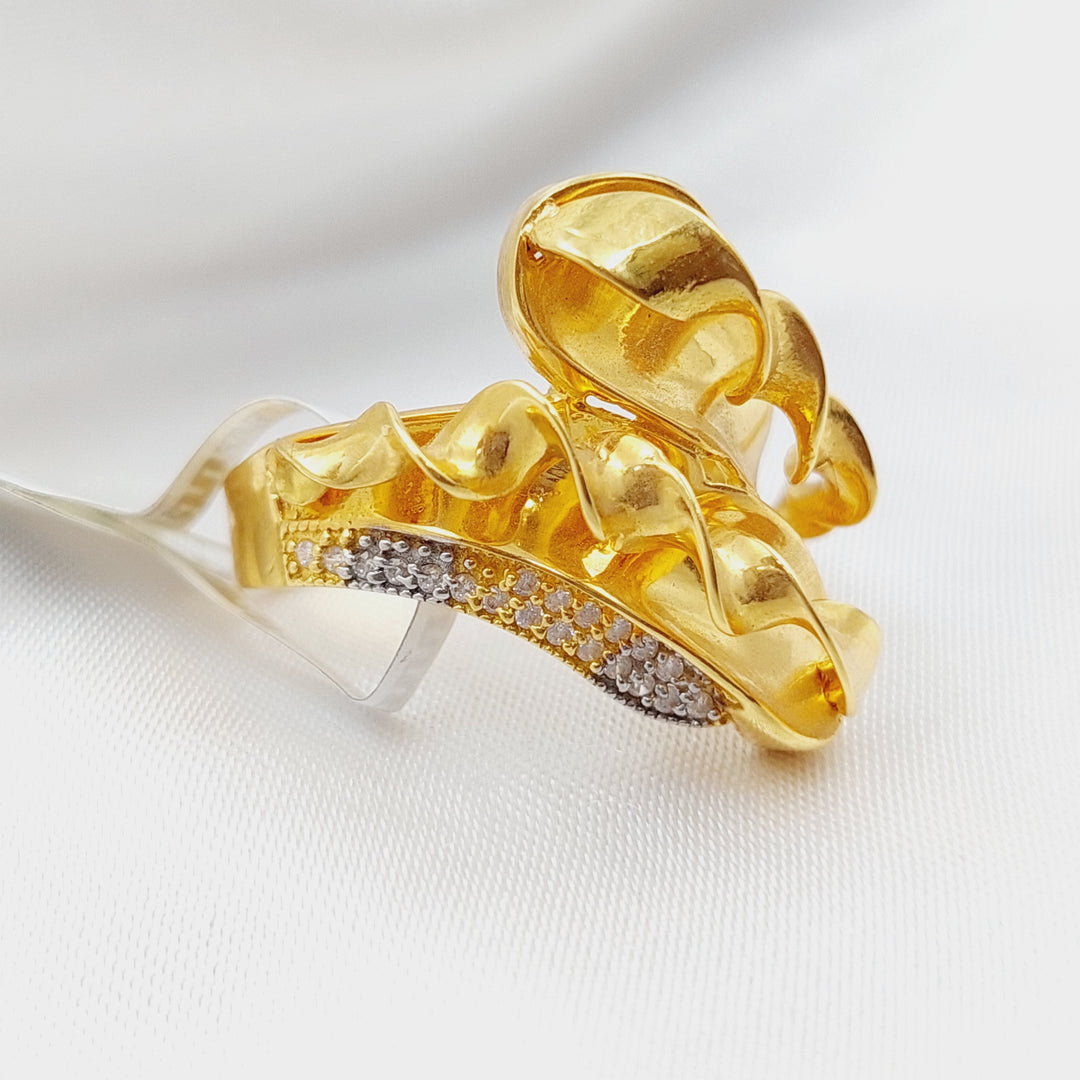 21K Fancy Zirconia Ring Made of 21K Yellow Gold by Saeed Jewelry-11633