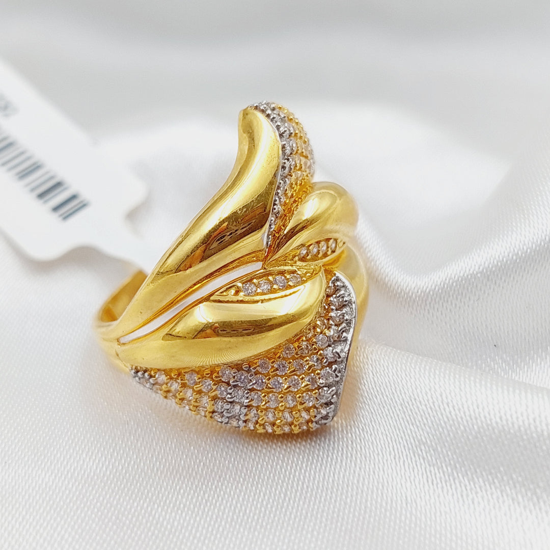 21K Fancy Zirconia Ring Made of 21K Yellow Gold by Saeed Jewelry-15883