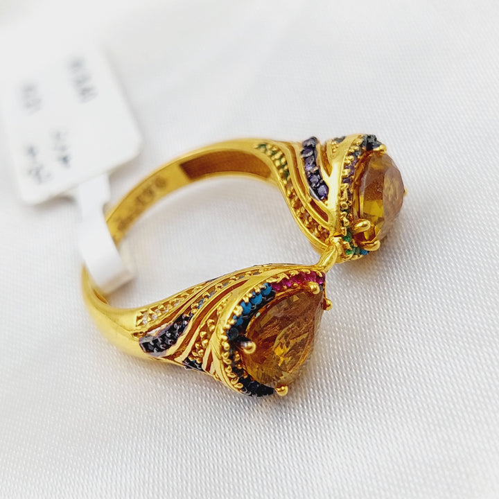 21K Fancy Zirconia Ring Made of 21K Yellow Gold by Saeed Jewelry-15921