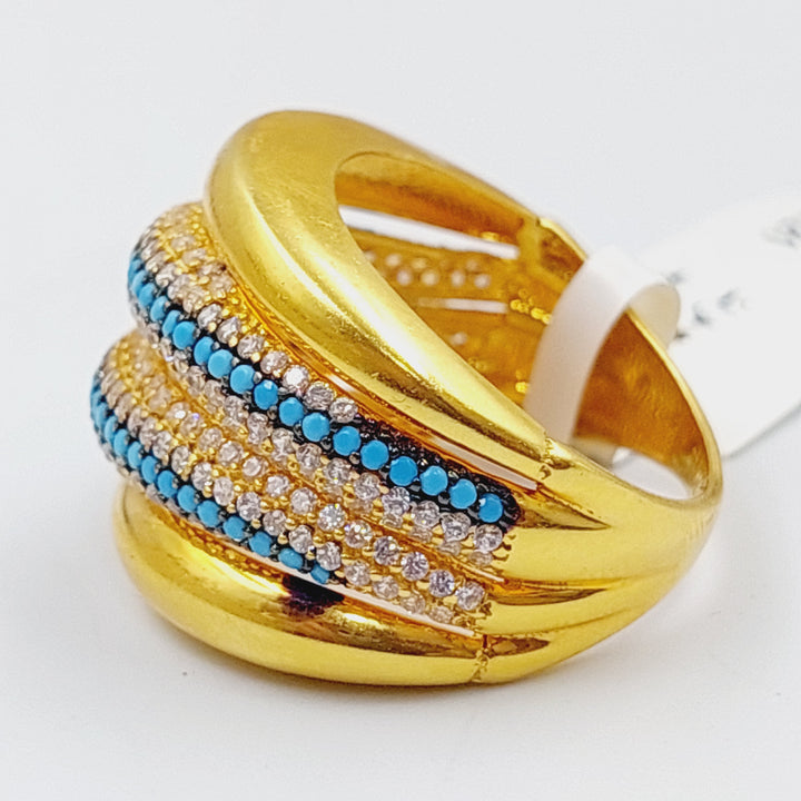 21K Fancy Zirconia Ring Made of 21K Yellow Gold by Saeed Jewelry-18662