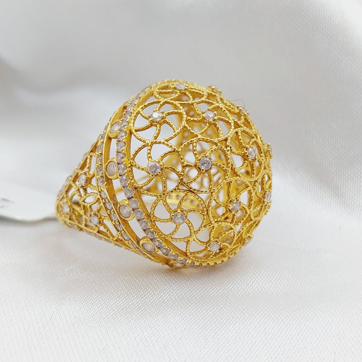 21K Gold Fancy Zirconia Ring by Saeed Jewelry - Image 5