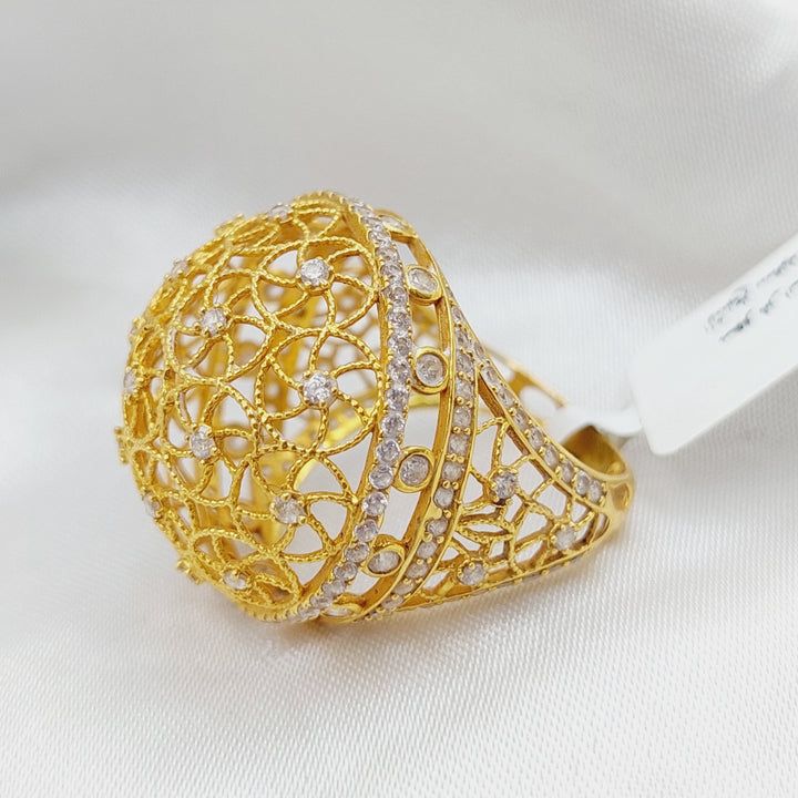 21K Gold Fancy Zirconia Ring by Saeed Jewelry - Image 6