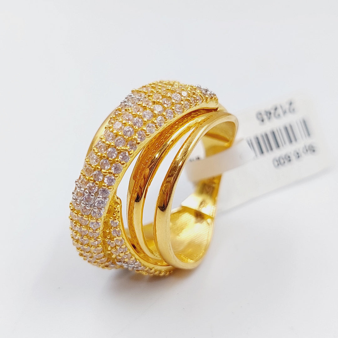 21K Fancy Zirconia Ring Made of 21K Yellow Gold by Saeed Jewelry-21245