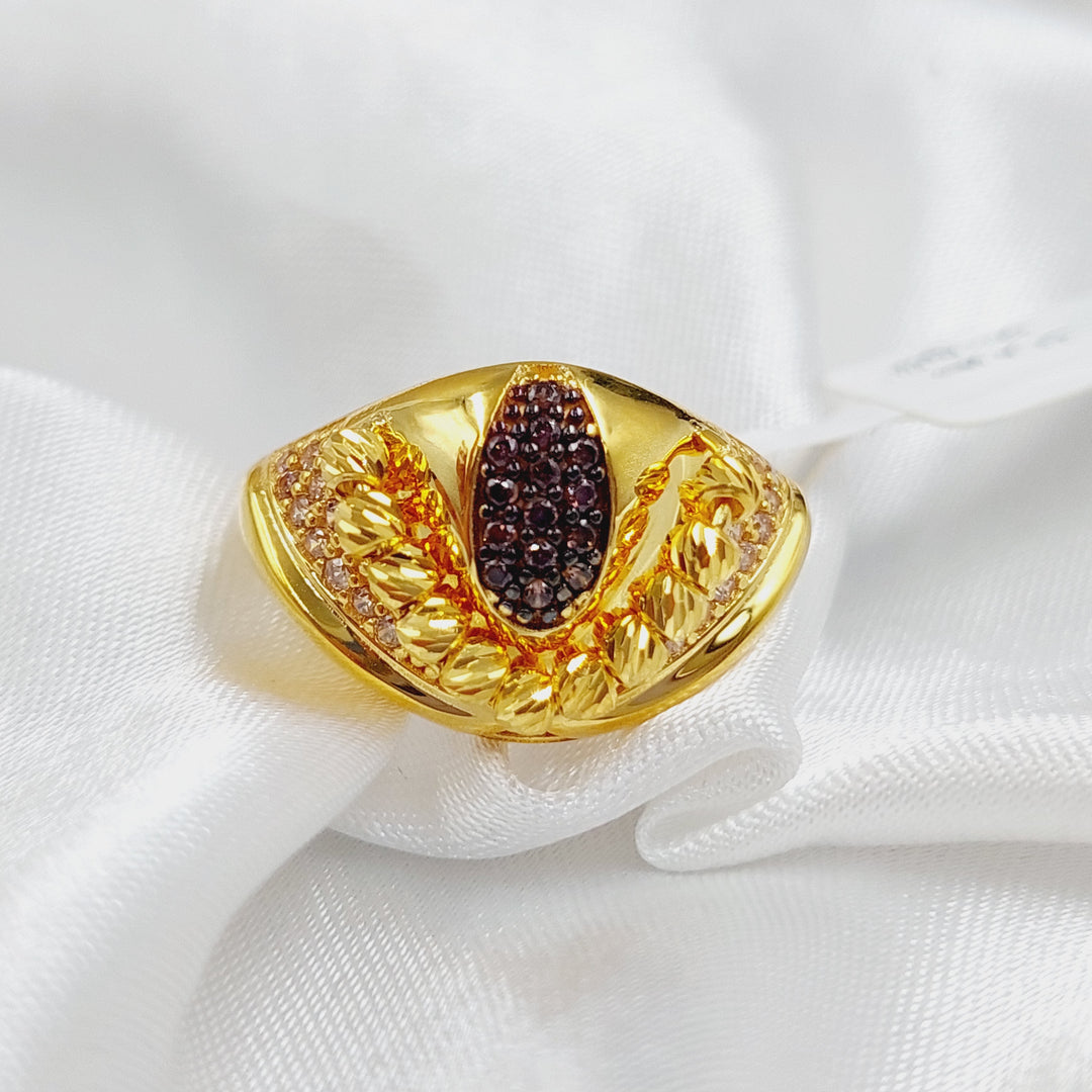 21K Fancy Zirconia Ring Made of 21K Yellow Gold by Saeed Jewelry-26512