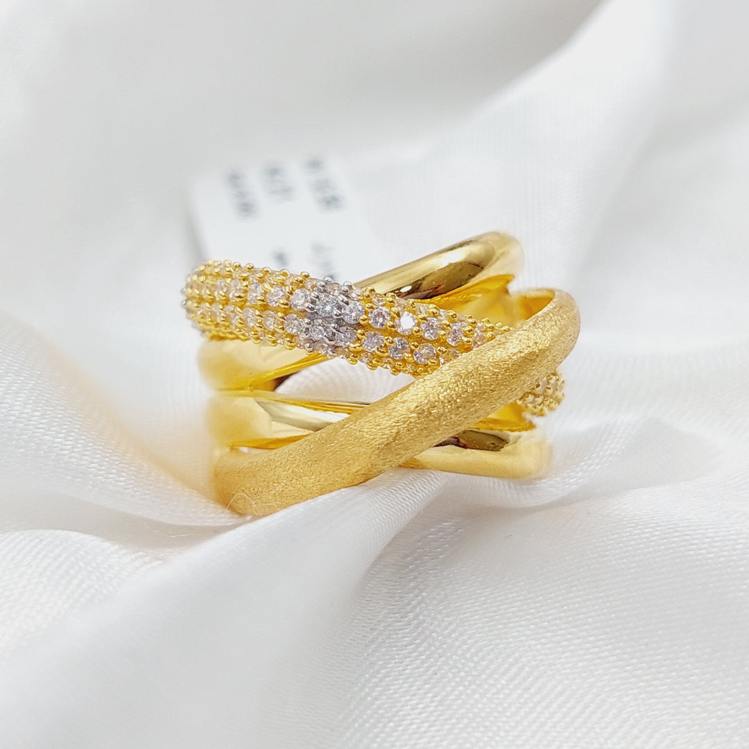 21K Fancy Zirconia Ring Made of 21K Yellow Gold by Saeed Jewelry-26788
