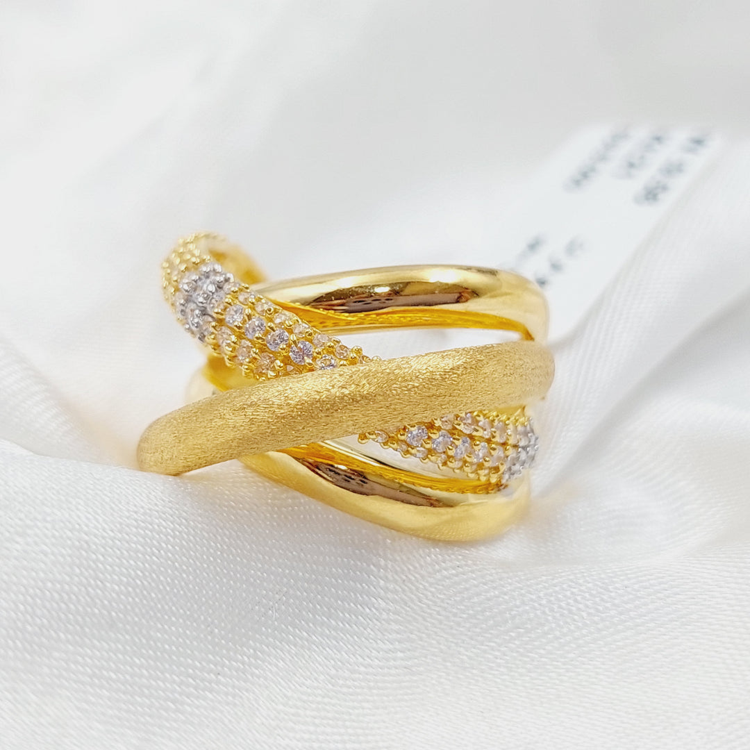 21K Fancy Zirconia Ring Made of 21K Yellow Gold by Saeed Jewelry-26788