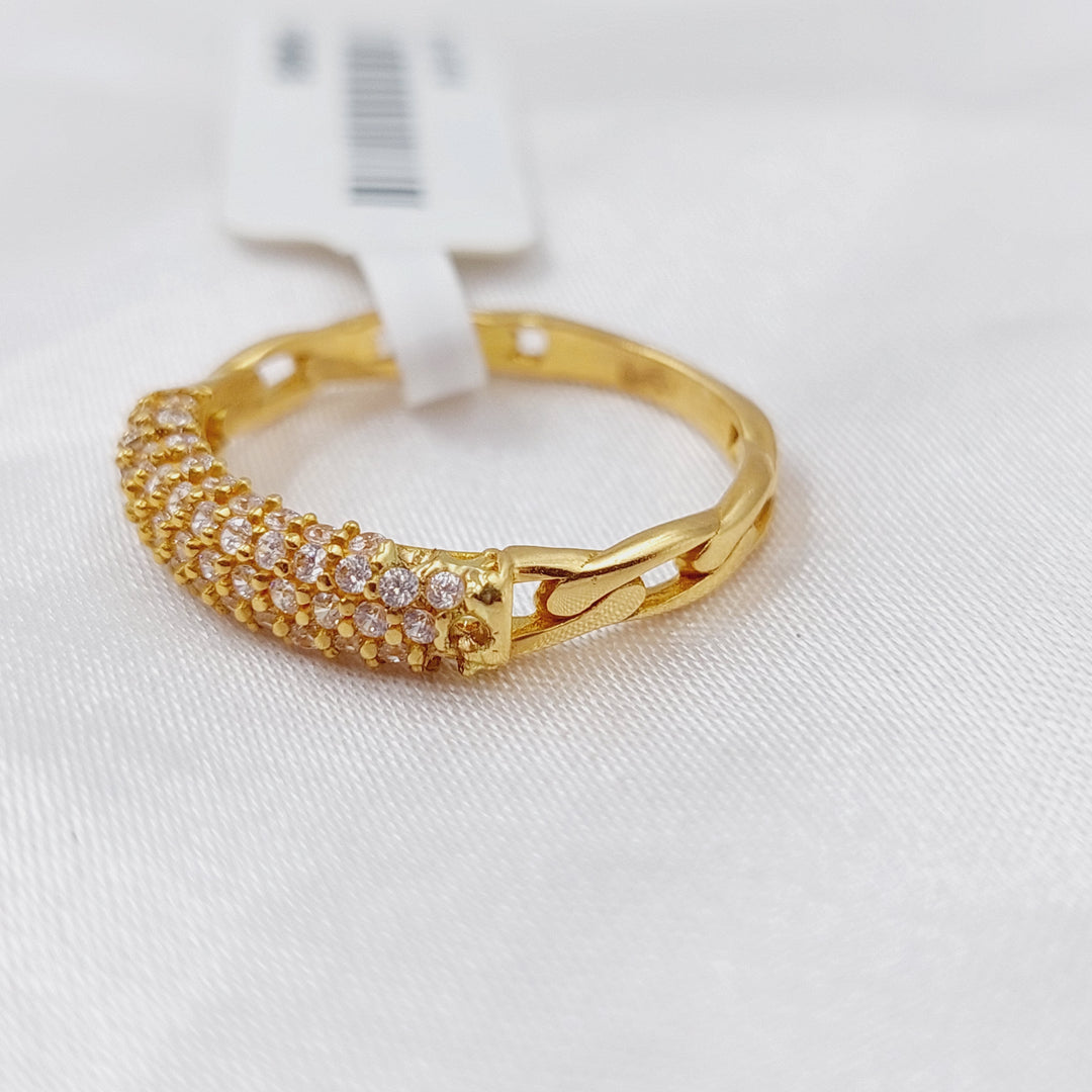 21K Gold Fancy Zirconia Ring by Saeed Jewelry - Image 1