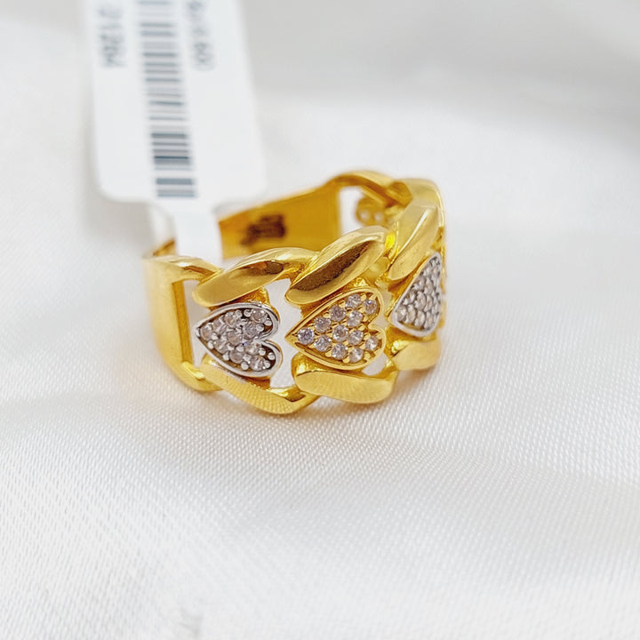 21K Gold Fancy Zirconia Ring by Saeed Jewelry - Image 3