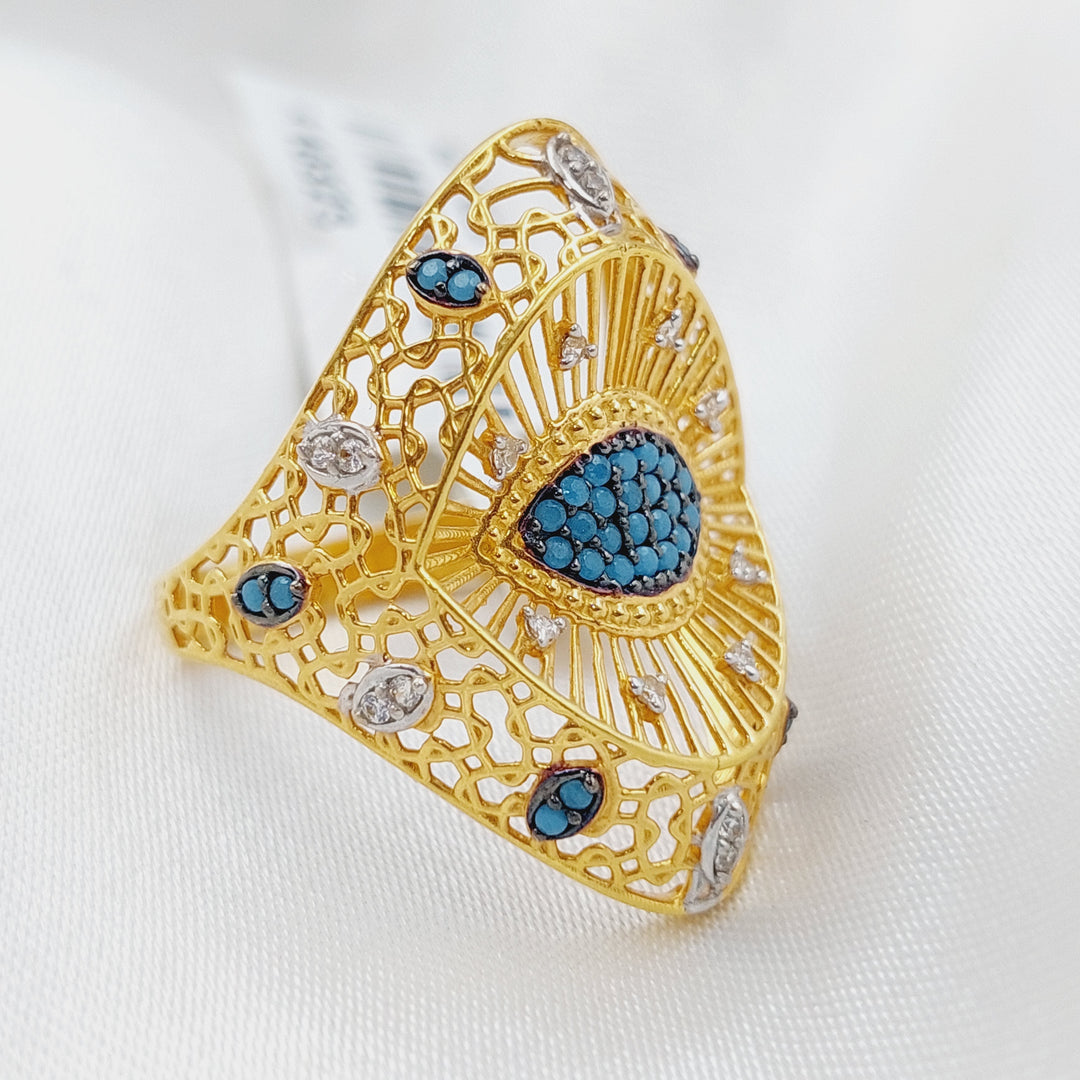 21K Gold Fancy Zirconia Ring by Saeed Jewelry - Image 4