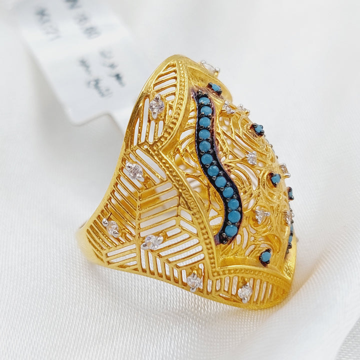 21K Gold Fancy Zirconia Ring by Saeed Jewelry - Image 3