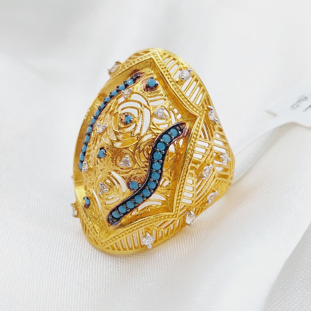 21K Gold Fancy Zirconia Ring by Saeed Jewelry - Image 1