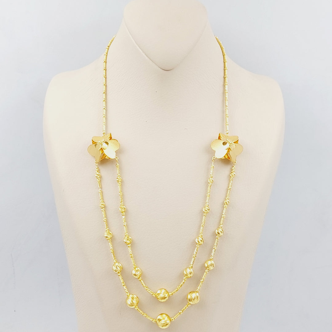 21K Fancy and Rose Necklace Made of 21K Yellow Gold by Saeed Jewelry-24676