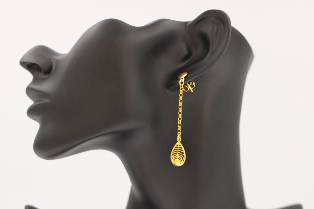 21K Fancy screw Earrings Made of 21K Yellow Gold by Saeed Jewelry-حلق-برغي-1