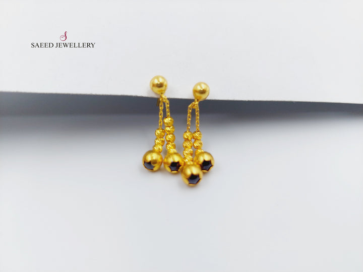 21K Fancy screw Earrings Made of 21K Yellow Gold by Saeed Jewelry-حلق-برغي-اكسترا-6