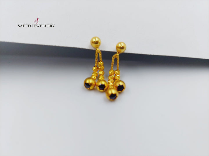21K Fancy screw Earrings Made of 21K Yellow Gold by Saeed Jewelry-حلق-برغي-اكسترا-6