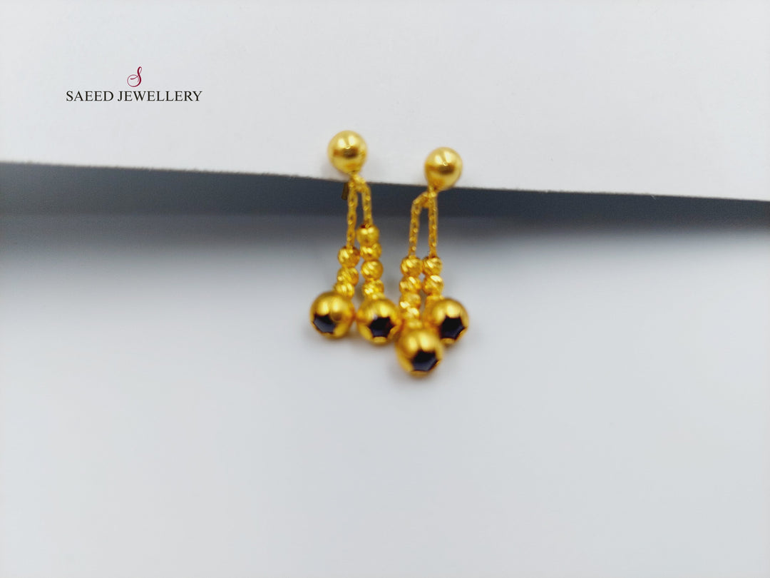 21K Fancy screw Earrings Made of 21K Yellow Gold by Saeed Jewelry-حلق-برغي-اكسترا-6