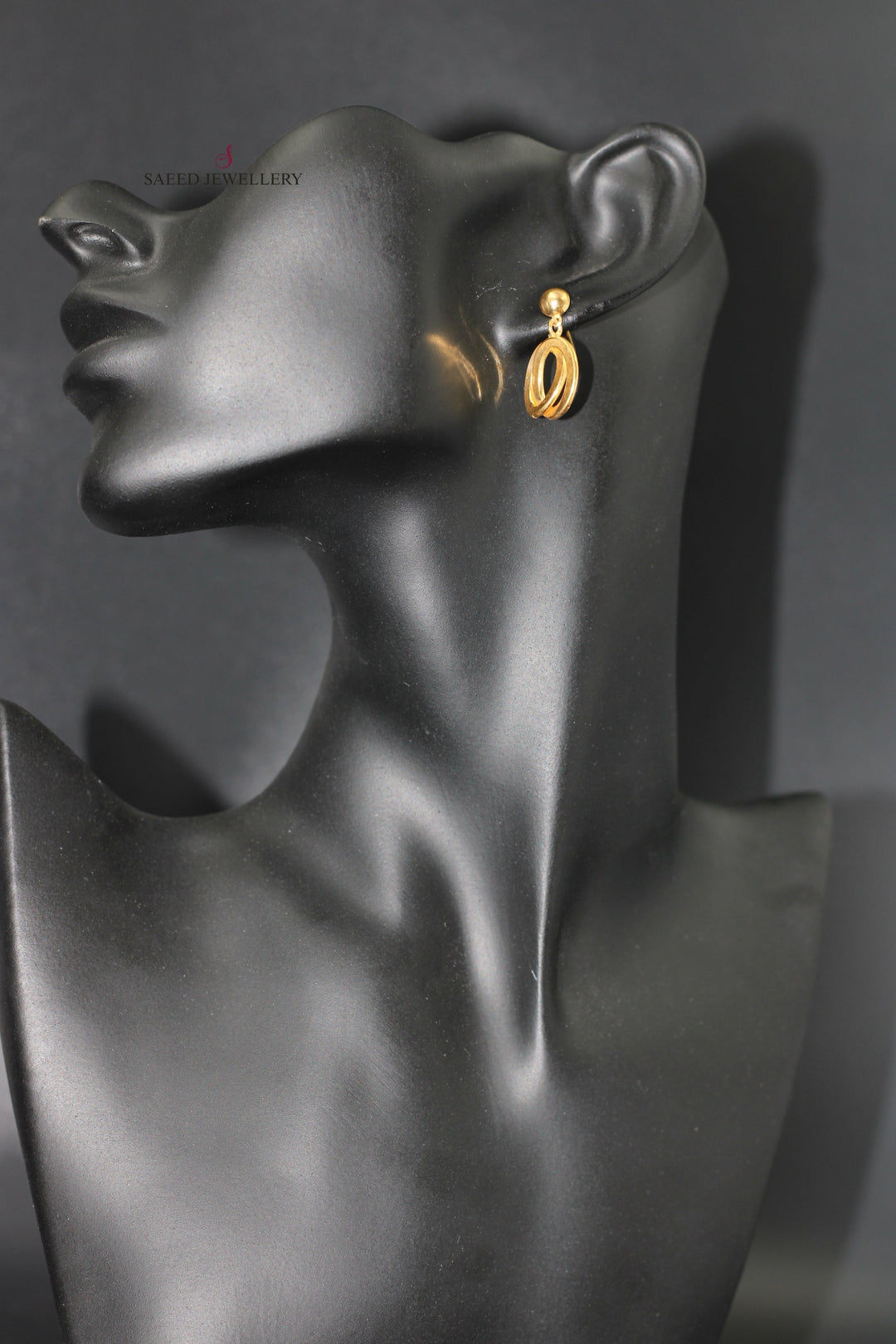 21K Gold Fancy screw Earrings by Saeed Jewelry - Image 3