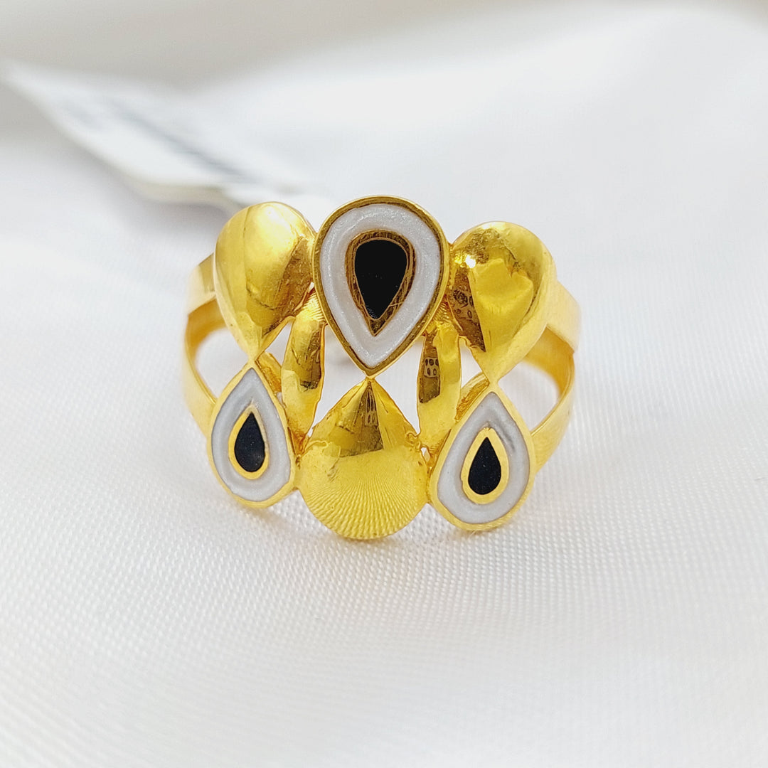 21K Farfasha Ring Made of 21K Yellow Gold by Saeed Jewelry-خاتم-فرفشة