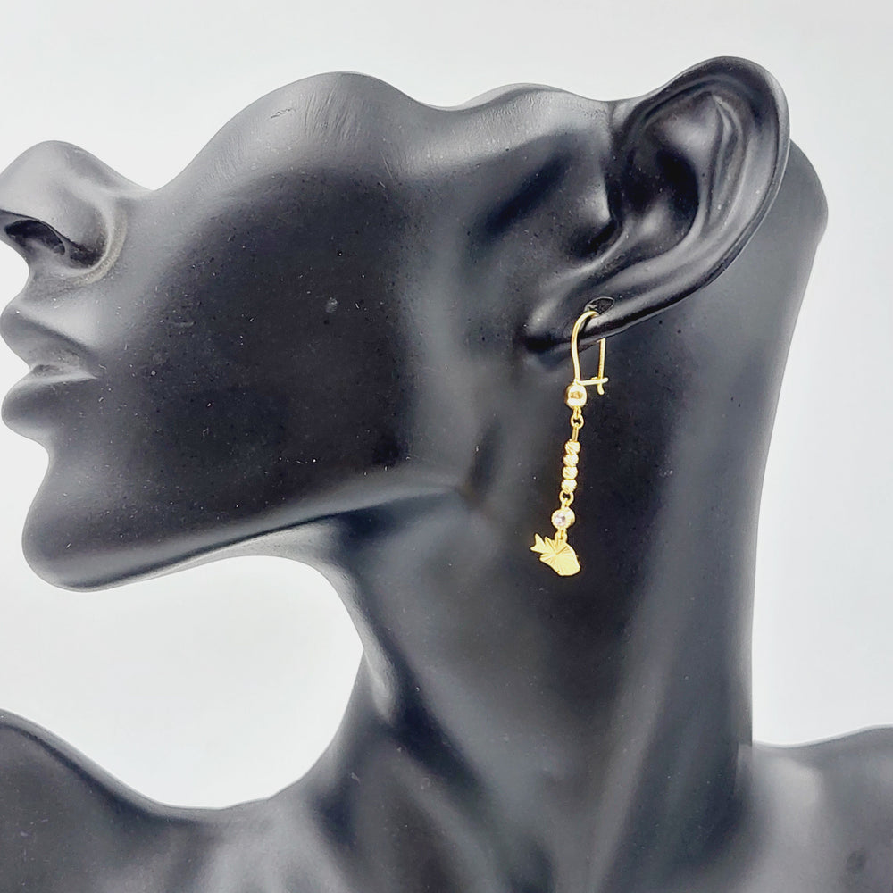 21K Fish Earrings Made of 21K Yellow Gold by Saeed Jewelry-25718