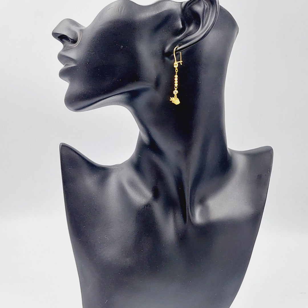 21K Fish Earrings Made of 21K Yellow Gold by Saeed Jewelry-25718