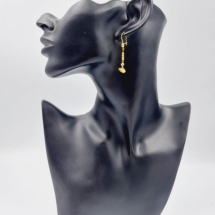 21K Fish Earrings Made of 21K Yellow Gold by Saeed Jewelry-25718
