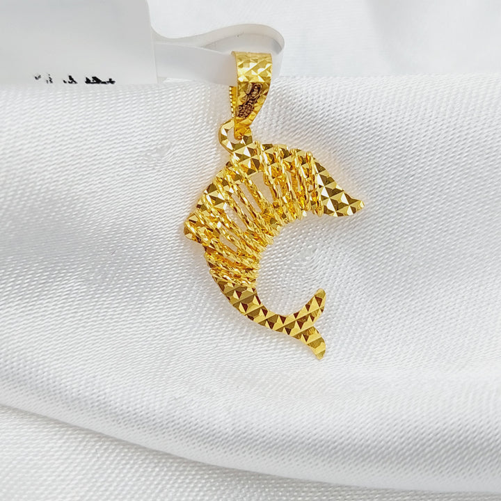 21K Fish Pendant Made of 21K Yellow Gold by Saeed Jewelry-26049