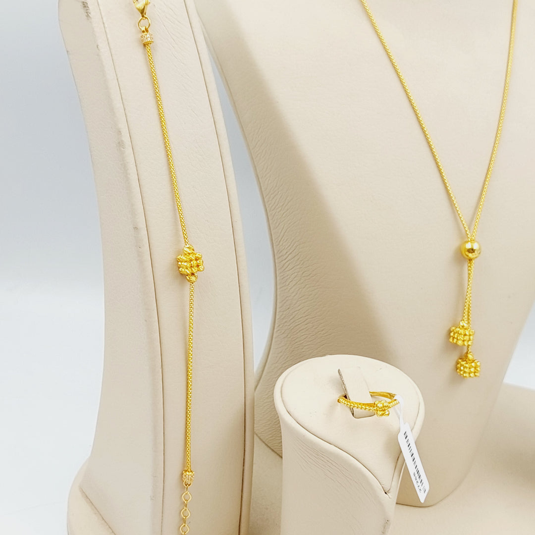 21K Four Pieces Fancy Set Made of 21K Yellow Gold by Saeed Jewelry-27268