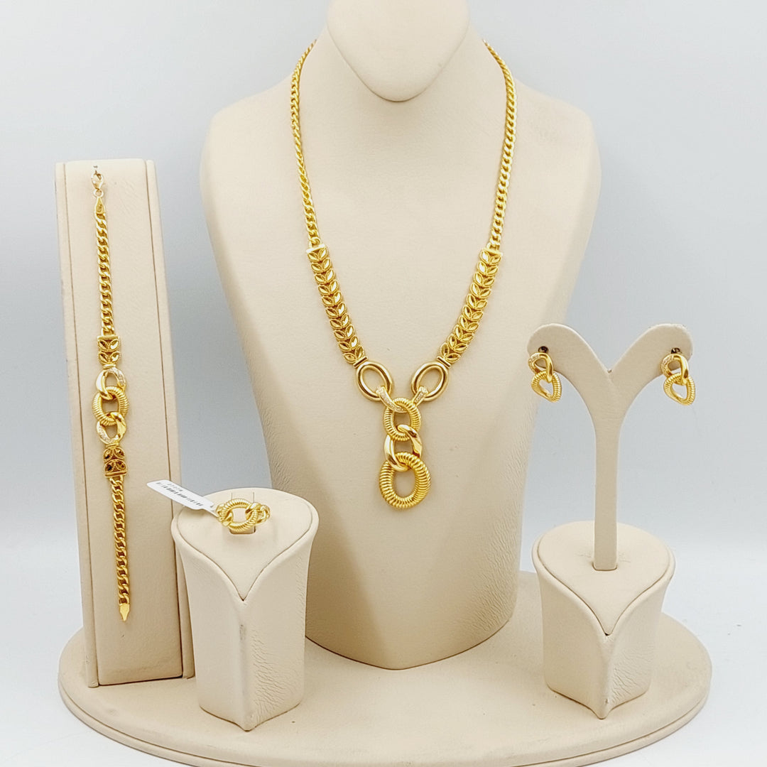 21K Four pieces Spike Set Made of 21K Yellow Gold by Saeed Jewelry-27278