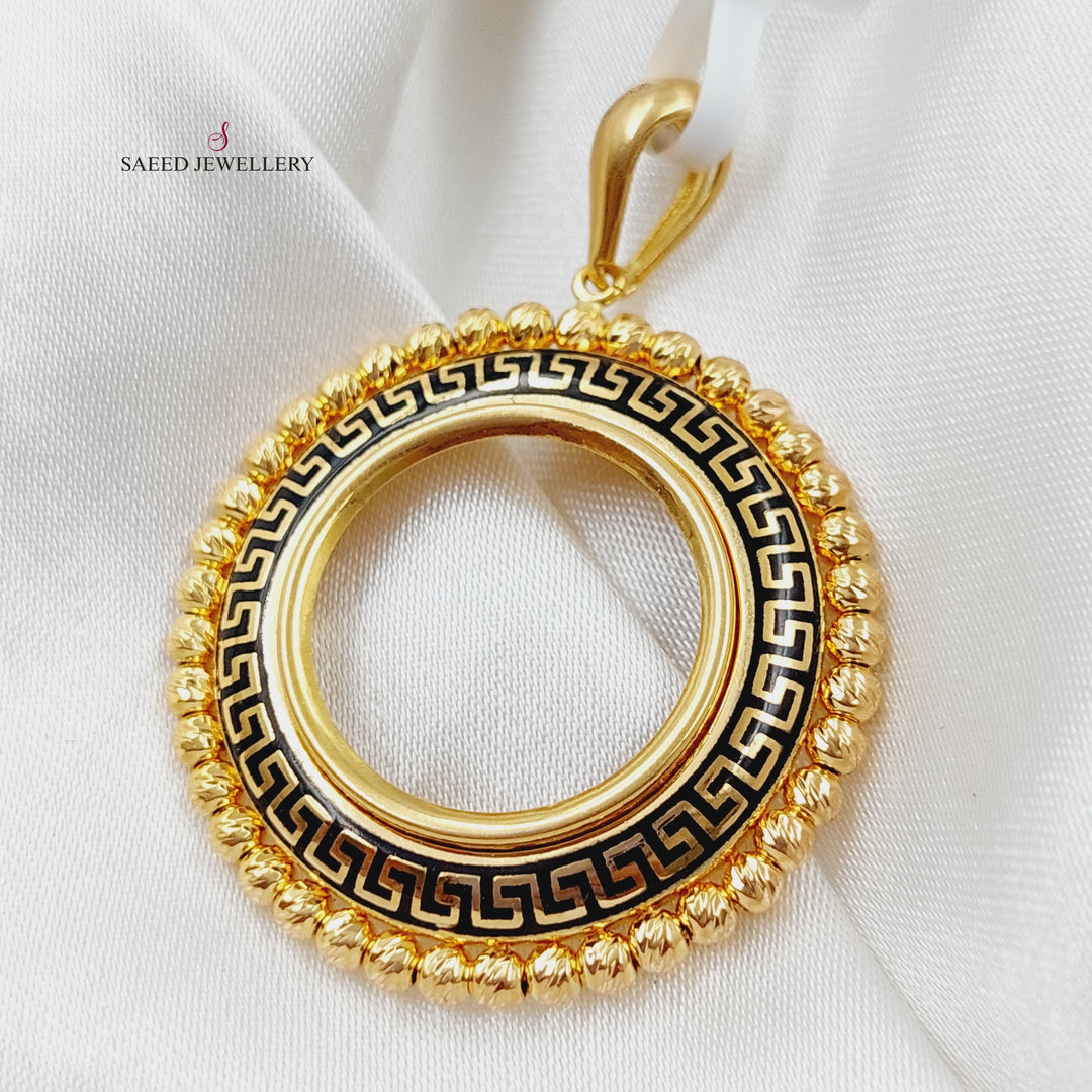 21K Frame Pendant Made of 21K Yellow Gold by Saeed Jewelry-27063