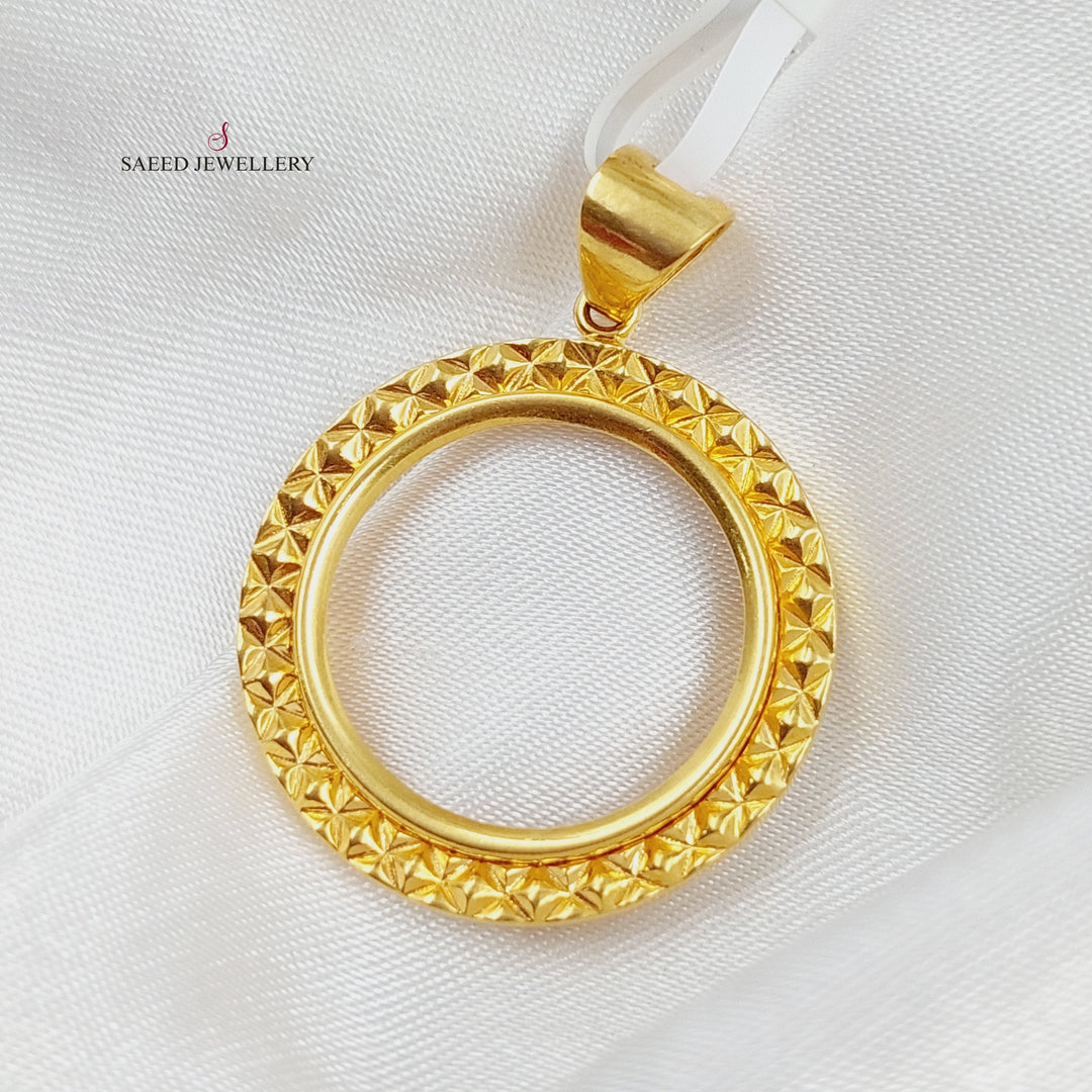21K Frame Pendant Made of 21K Yellow Gold by Saeed Jewelry-27329