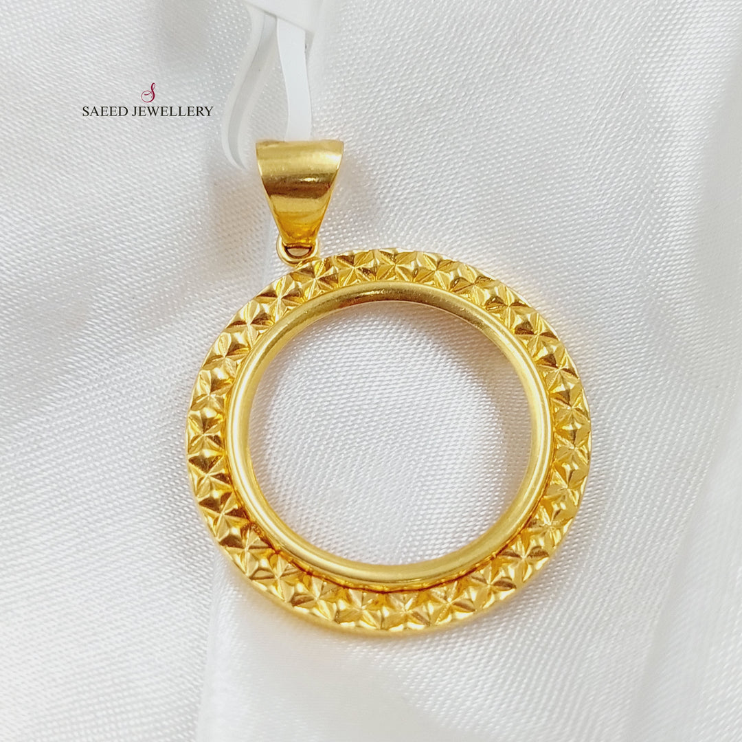 21K Frame Pendant Made of 21K Yellow Gold by Saeed Jewelry-27329