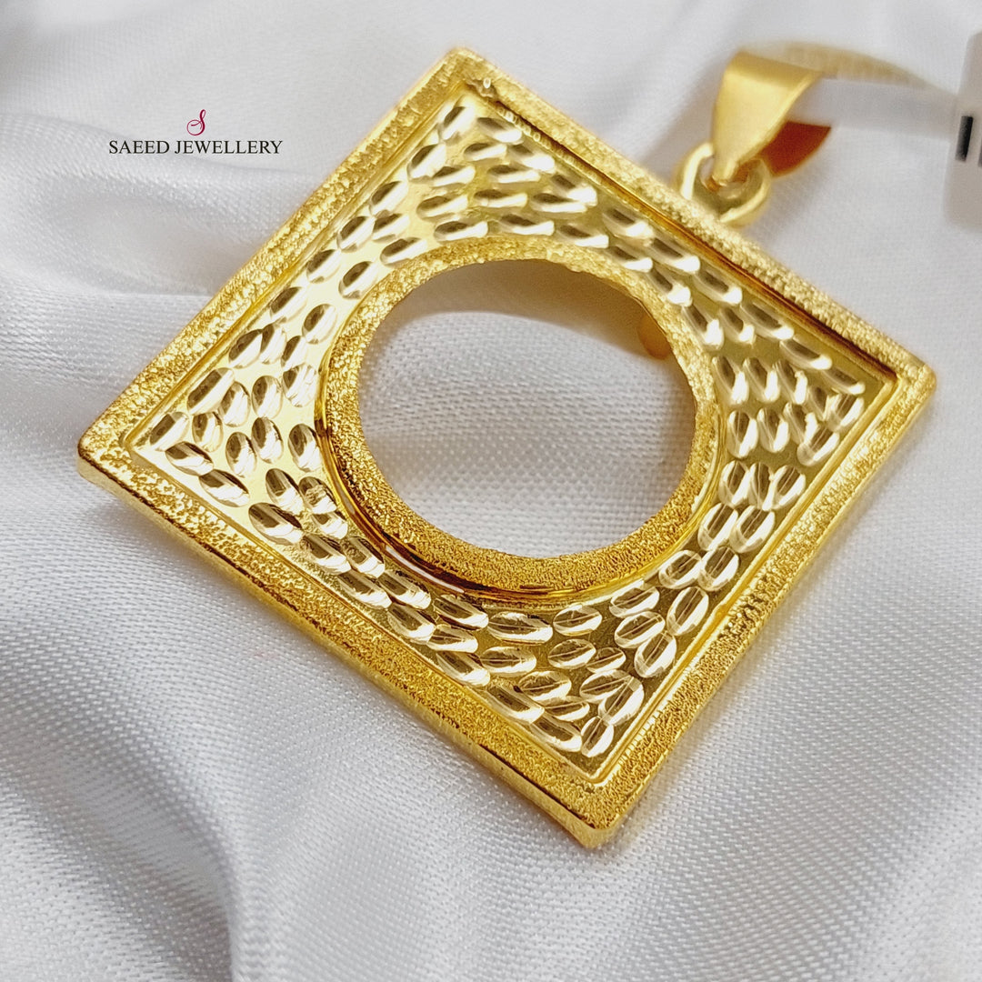 21K Frame's Pendant Made of 21K Yellow Gold by Saeed Jewelry-12246
