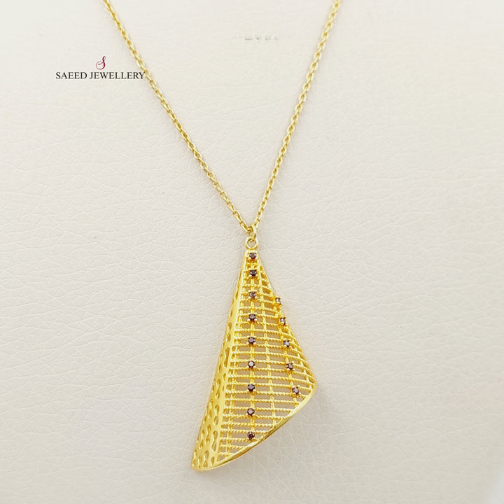 21K Gold Fancy Necklace by Saeed Jewelry - Image 3