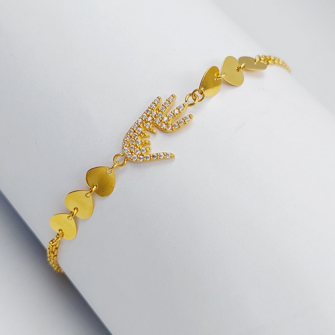 21K Hand Bracelet Made of 21K Yellow Gold by Saeed Jewelry-25427