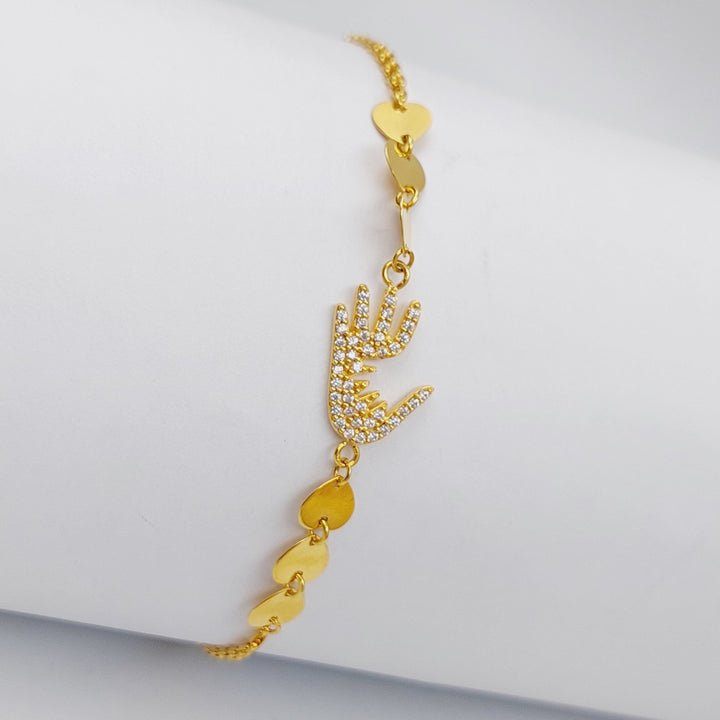 21K Hand Bracelet Made of 21K Yellow Gold by Saeed Jewelry-25427