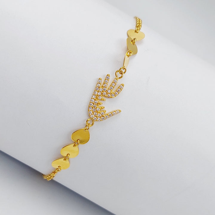 21K Hand Bracelet Made of 21K Yellow Gold by Saeed Jewelry-25427
